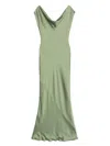 Norma Kamali Cap Sleeve Maria Gown Dress In Green