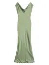 Norma Kamali Cap Sleeve Maria Gown Dress In Green