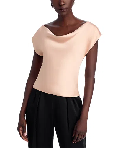 Norma Kamali Cap Sleeve Maria Top In Pink