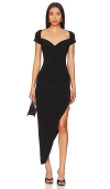 NORMA KAMALI CAP SLEEVE SWEETHEART SIDE DRAPE GOWN