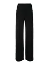 Norma Kamali High Waist Elastic Wide-leg Trousers In Negro