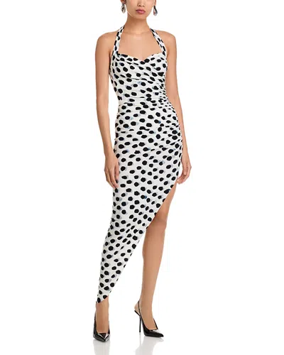 NORMA KAMALI CAYLA ASYMMETRIC HALTER DRESS