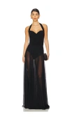 Norma Kamali Caila Gown In Black