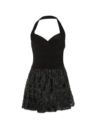 Norma Kamali Cayla Halterneck Mini Dress In Multi