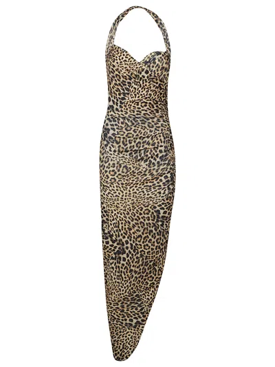 Norma Kamali Cayla Side Drape Dress In Yellow