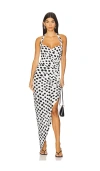 Norma Kamali Cayla Asymmetric Halter Dress In White