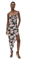Norma Kamali Cayla Side Draped Gown In Peony