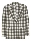 Norma Kamali Checked Single-breasted Blazer In Green