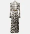 Norma Kamali Checked Turtleneck Jersey Midi Dress In Multi