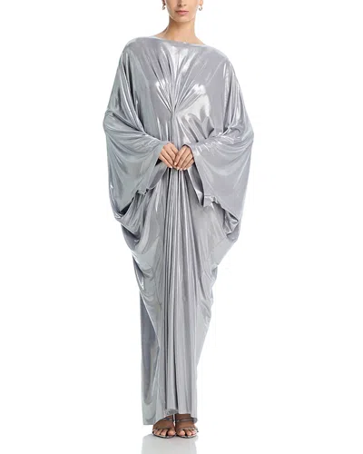 Norma Kamali Choir Caftan Dress In Silver