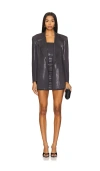 Norma Kamali Classic Double Breasted Jacket In Charcoal