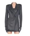 Norma Kamali Dark Grey Faux Leather Jacket In Charcoal-grey