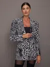 Norma Kamali Classic Single Breasted Jacket In Animal Print
