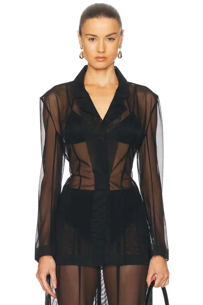 Norma Kamali Classic Single Breasted Jacket In Black