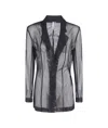 Norma Kamali Transparent Single-breasted Blazer With Peak Lapels In Black