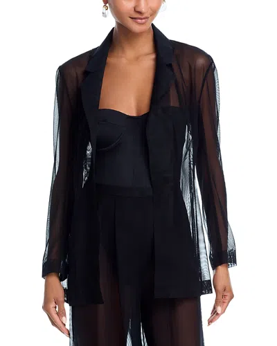 Norma Kamali Classic Single Breasted Jacket Swim Cover-up In Black