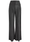 Norma Kamali Coated Stretch-jersey Trousers In Charcoal