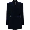 Norma Kamali Peak-lapels Double-breasted Blazer In Blue