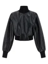 Norma Kamali High Neck Bomber Jacket Puffer Jackets Black In Black