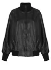 Norma Kamali Oversized Long Sleeve Synthetic Leather Jacket In Black