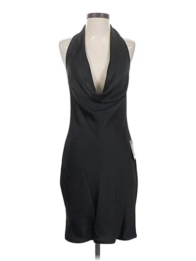 Norma Kamali Halter Drape Mini Dress In Black