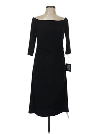 Norma Kamali Black Midi Dress With Bardot Neckline And Long Sleeves