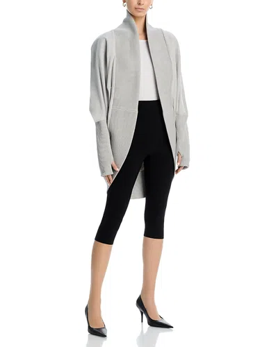 Norma Kamali Cocoon Stretch-cotton Jersey Cardigan In Gray