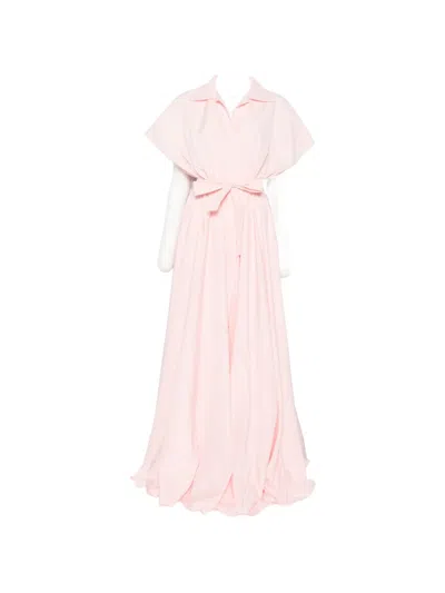 Norma Kamali Collared Maxi Dress In Pink