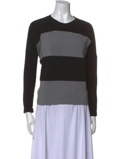 Pre-owned Norma Kamali Colorblock Pattern Crew Neck Sweatshirt In Black