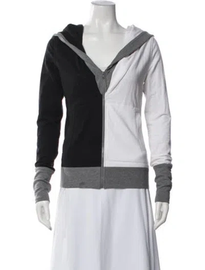 Pre-owned Norma Kamali Colorblock Pattern Jacket In Black/white