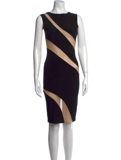 Pre-owned Norma Kamali Colorblock Pattern Knee-length Dress In Black