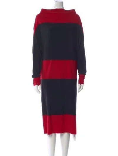 Pre-owned Norma Kamali Colorblock Pattern Knee-length Dress In Blue