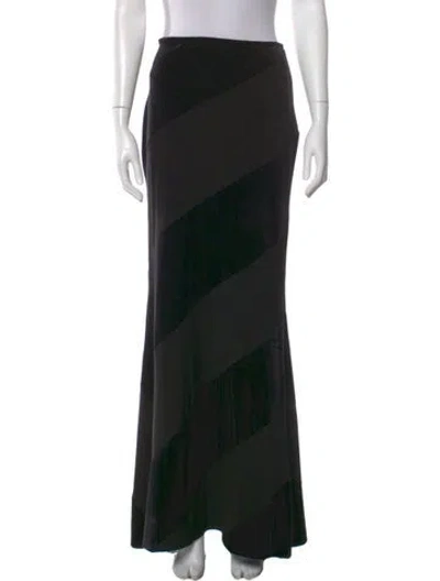 Pre-owned Norma Kamali Colorblock Pattern Long Skirt In Black