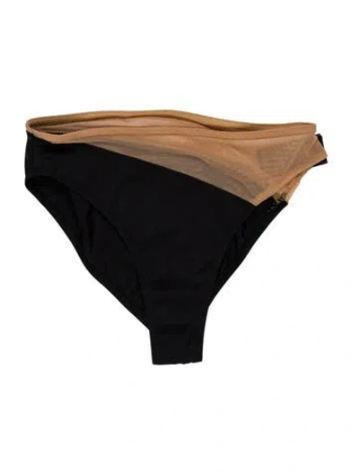 Pre-owned Norma Kamali Colorblock Pattern Mesh Accents Bottoms In Brown