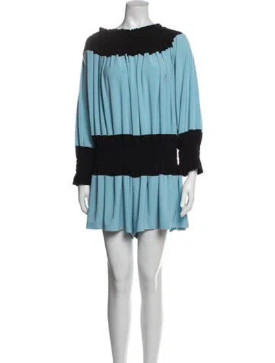 Pre-owned Norma Kamali Colorblock Pattern Off-the-shoulder Jumpsuit W/ Tags In Blue
