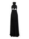 Norma Kamali Black Long Dress With Convertible Design And Cut-out Detail On The Back In Black