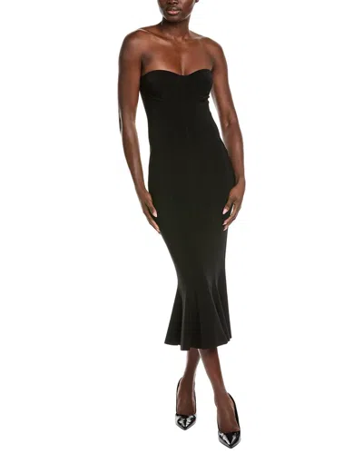 Norma Kamali Corset Midi Dress In Black