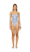 Norma Kamali Corset One Piece Swimsuit In Misty Blue