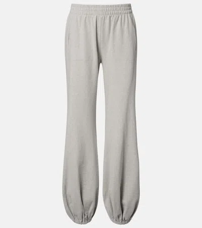 Norma Kamali Cotton-blend Jersey Sweatpants In Gray