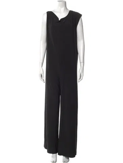 Pre-owned Norma Kamali Cowl Neck Jumpsuit W/ Tags In Black