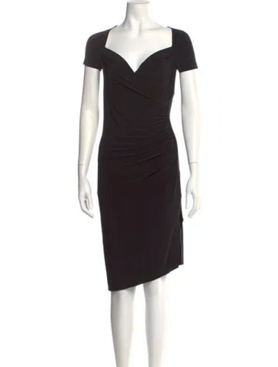 Pre-owned Norma Kamali Cowl Neck Knee-length Dress W/ Tags In Black