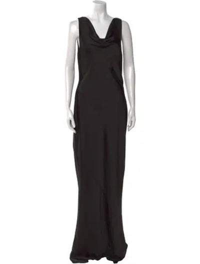 Pre-owned Norma Kamali Cowl Neck Long Dress In Black