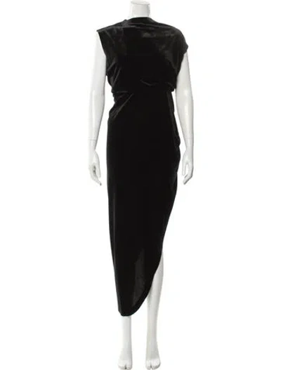 Pre-owned Norma Kamali Cowl Neck Long Dress In Black