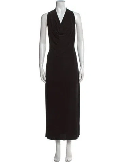 Pre-owned Norma Kamali Cowl Neck Long Dress In Black