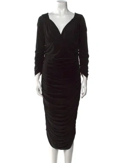 Pre-owned Norma Kamali Cowl Neck Long Dress In Black