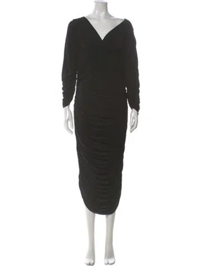Pre-owned Norma Kamali Cowl Neck Long Dress In Black