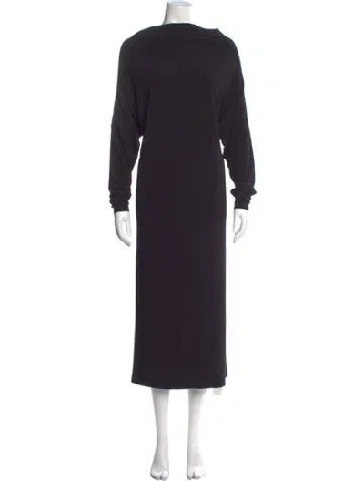 Pre-owned Norma Kamali Cowl Neck Long Dress In Blue