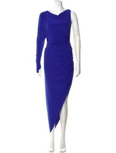 Pre-owned Norma Kamali Cowl Neck Long Dress In Blue
