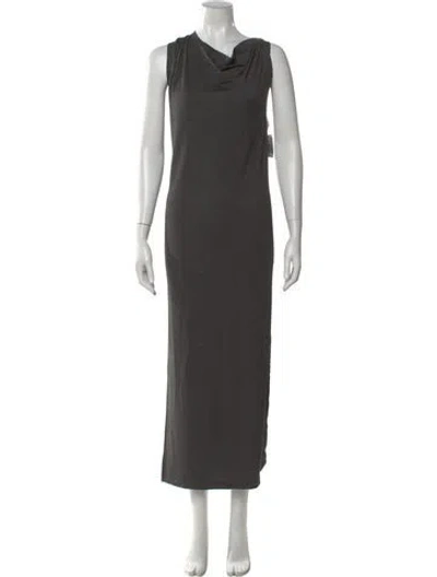 Pre-owned Norma Kamali Cowl Neck Long Dress W/ Tags In Gray
