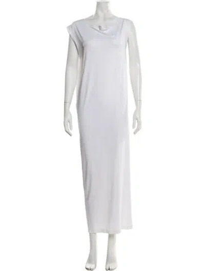 Pre-owned Norma Kamali Cowl Neck Long Dress In White